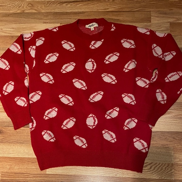 Red Football Pattern Sweater. NIB - Picture 4 of 4
